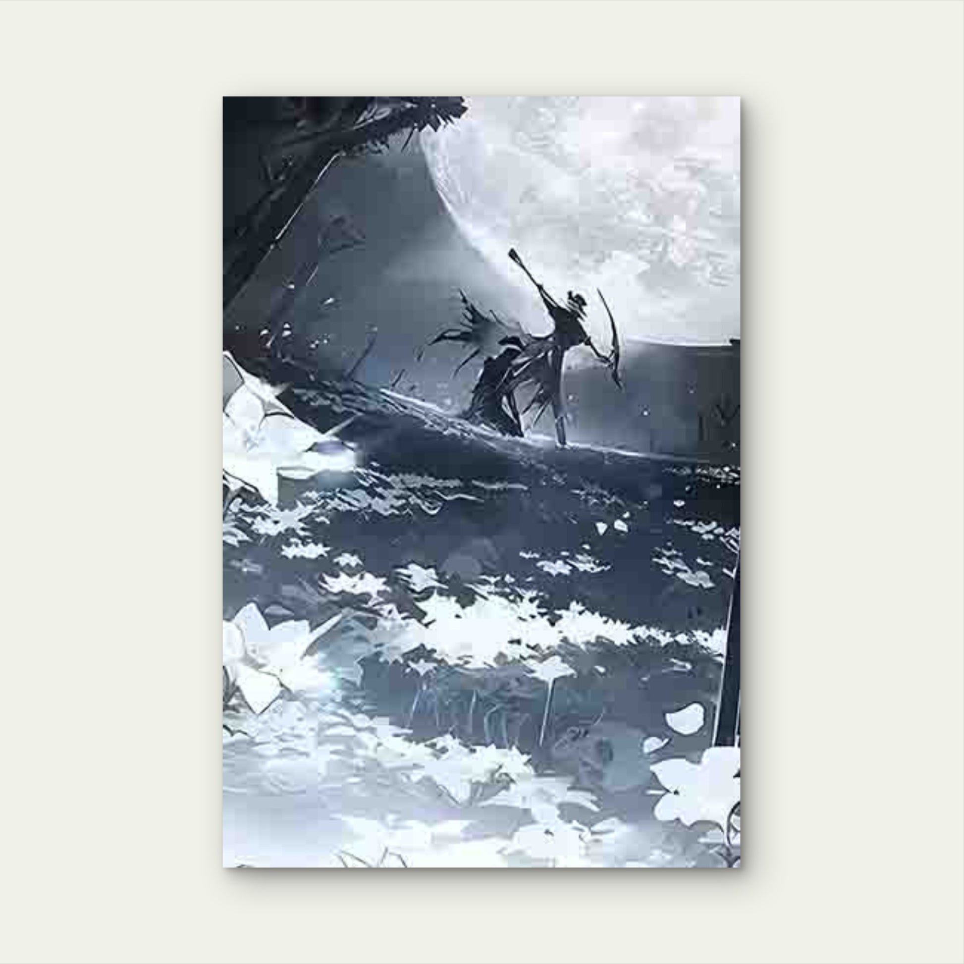 Dark Fantasy Themed Adventure Illustration60x90cm Metal Print Ready to Hang - Bella Home Decor