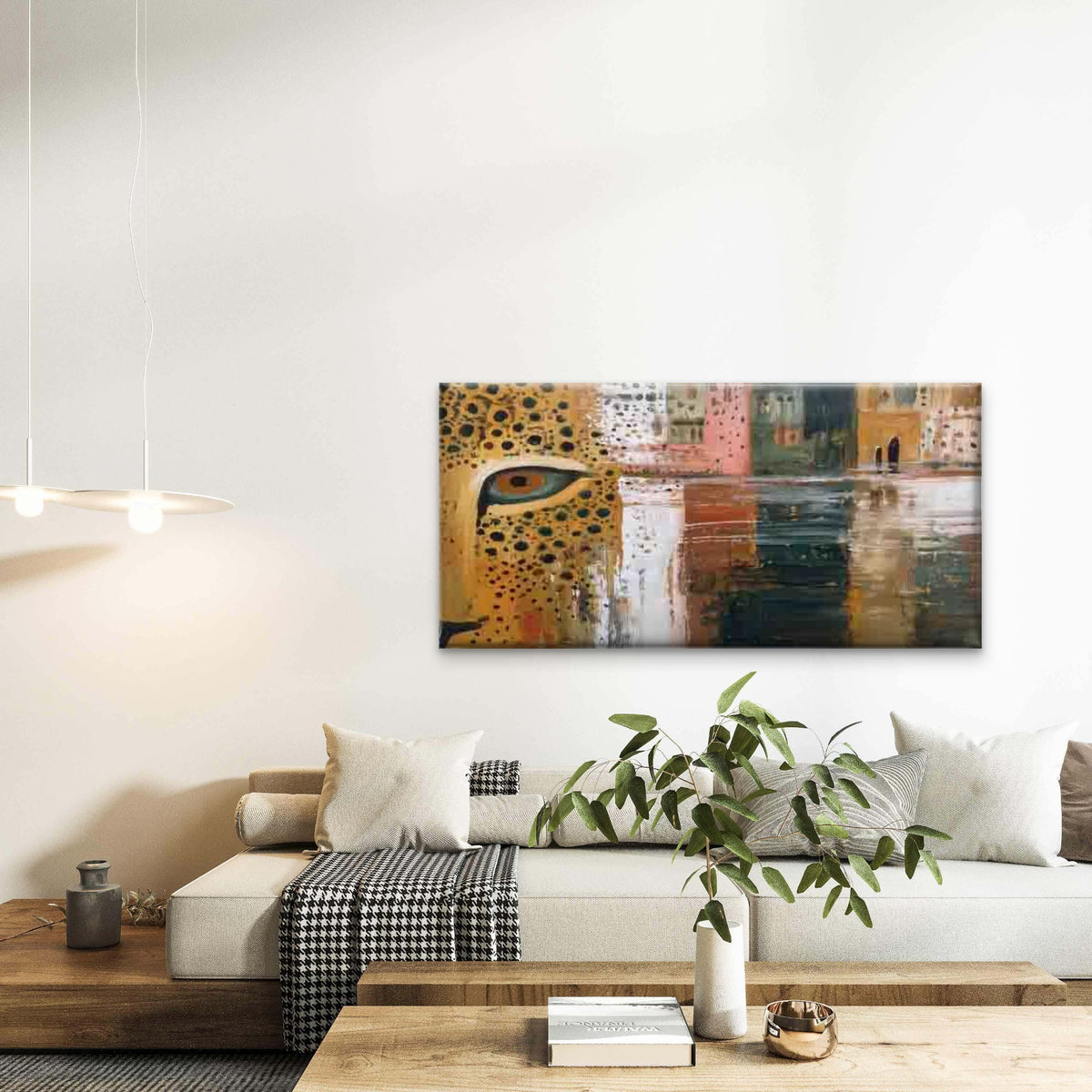 Abstract Leopard Eye Design Wall Art Canvas Office Home Room Framed 120x60cm