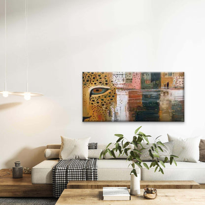 Abstract Leopard Eye Design Wall Art Canvas Office Home Room Framed 120x60cm