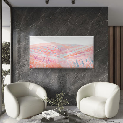 Pastel Peak Meadows Wall Art Canvas Office Home Room Framed 120x60cm