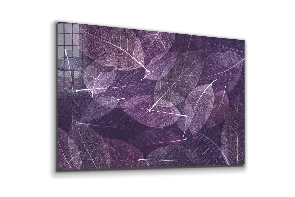 Purple Leaves Abstract UV Direct Aluminum Print Australian Made Quality