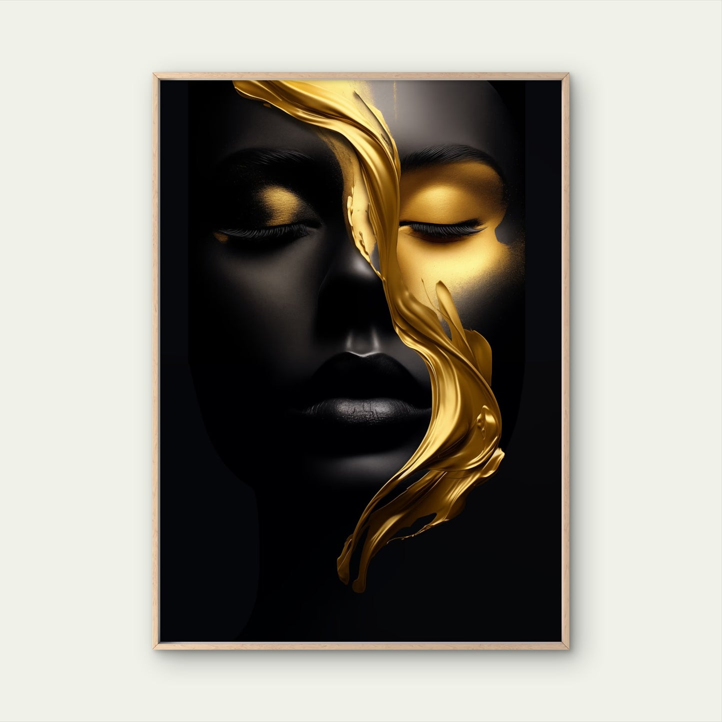 Black Gold Luxury Diva Woman Face Fashion Home Decor Premium Quality Poster Print Choose Your Sizes - Bella Home Decor