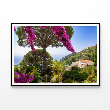 Umbrella Pine Tree and Flowers Home Decor Premium Quality Poster Print Choose Your Sizes