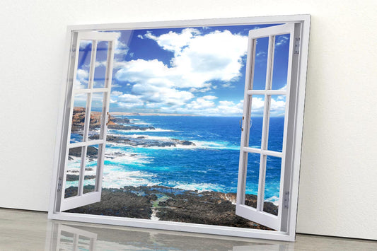 Sea With Rocks Acrylic Glass Print Tempered Glass Wall Art 100% Made in Australia Ready to Hang