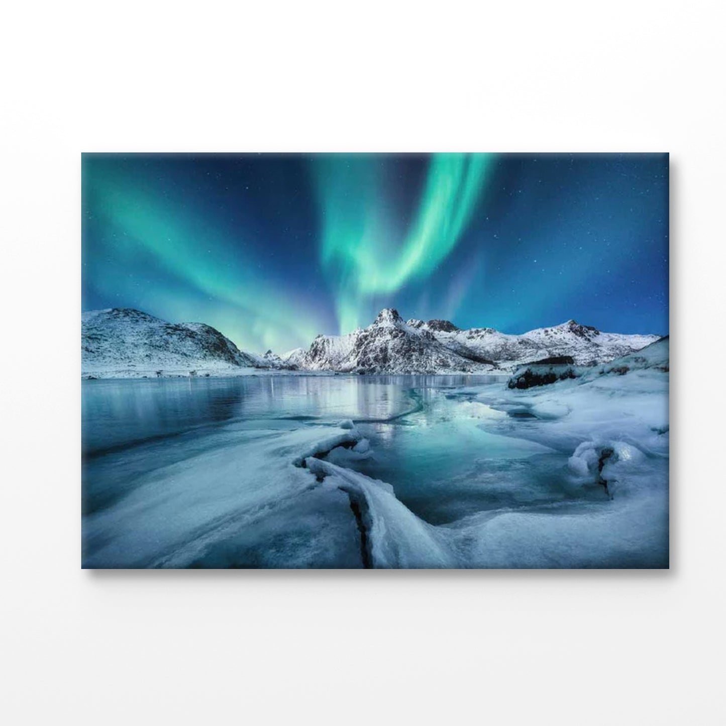 Bella Home Aurora Winter Landscape in Night Print Canvas Ready to hang