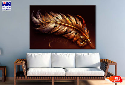 Golden Feather of The Firebird Wall Art Limited Edition High Quality Print