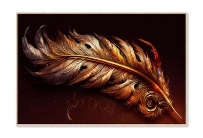 Golden Feather of The Firebird Wall Art Limited Edition High Quality Print