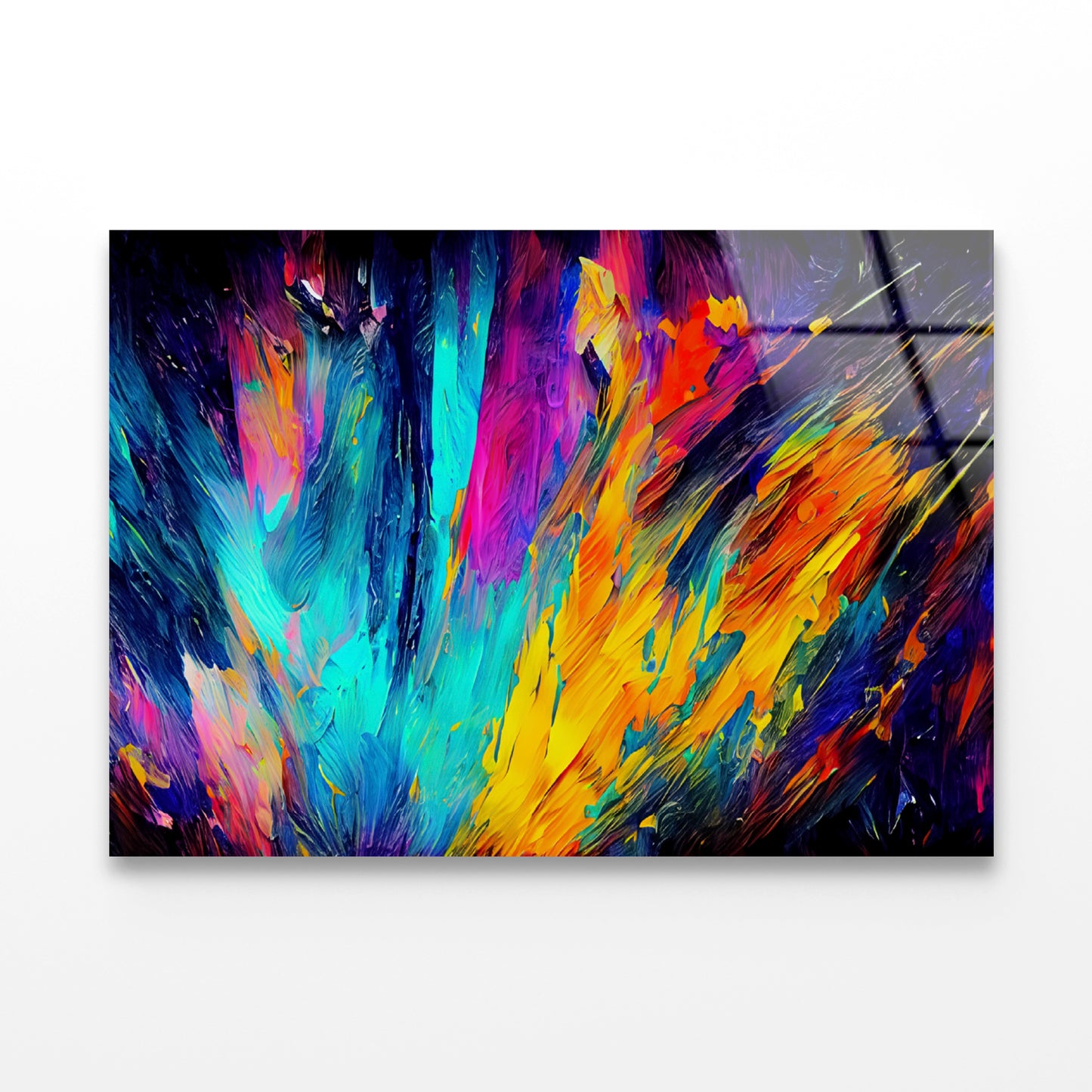 A Modern Art Painting with Colorful Abstract Shapes Acrylic Glass Print Tempered Glass Wall Art 100% Made in Australia Ready to Hang