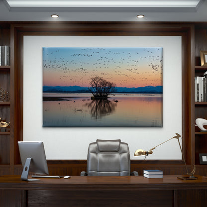 Migratory Birds Sunset Wall Art Decor 100% Australian Made