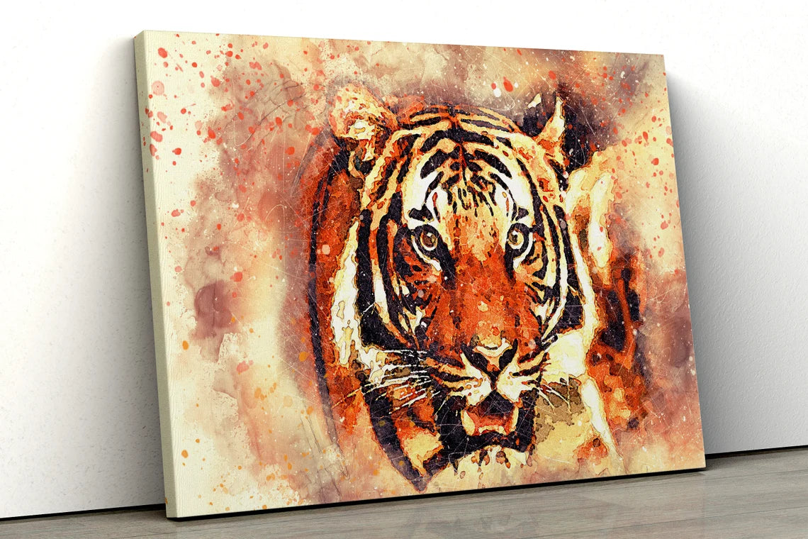 Tiger water colored UV Direct Aluminum Print Australian Made Quality