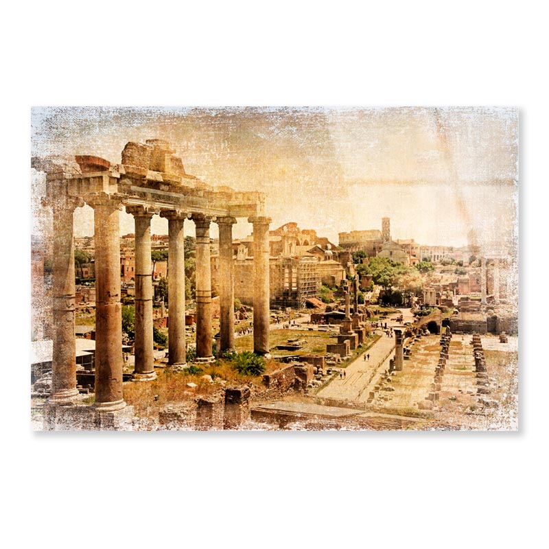 Roman Forums - Artistic Retro Styled Picture Acrylic Glass Print Tempered Glass Wall Art 100% Made in Australia Ready to Hang