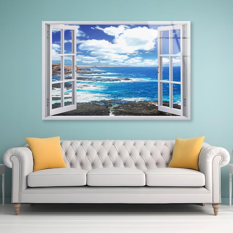 Sea With Rocks Acrylic Glass Print Tempered Glass Wall Art 100% Made in Australia Ready to Hang