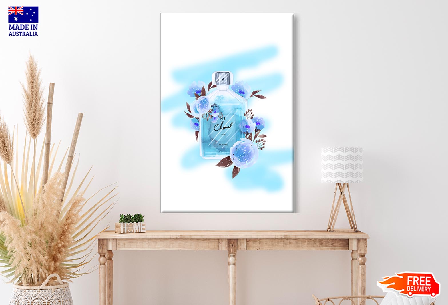 Blue Color Perfume Wall Art Limited Edition High Quality Print