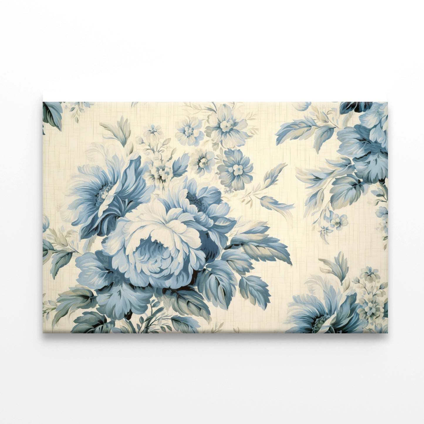 Blue Floral Vintage Wallpaper Print 100% Australian Made