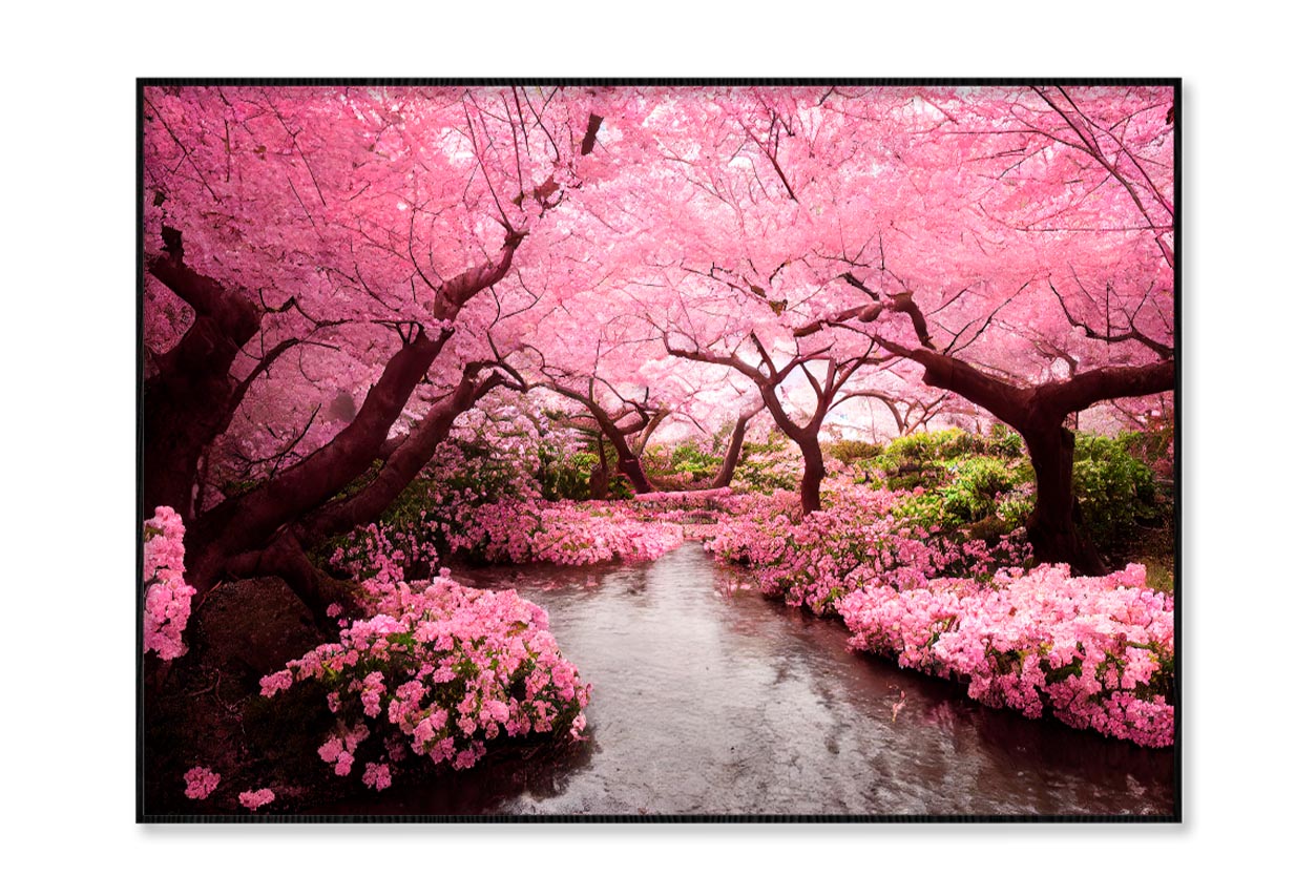 Blooming Pink Cherry Blossom Trees Home Decor Premium Quality Poster Print Choose Your Sizes