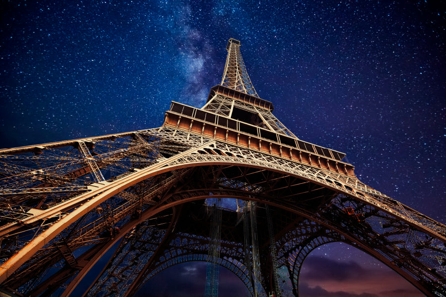 Eiffel Tower Under a Starr Sky Home Decor Premium Quality Poster Print Choose Your Sizes