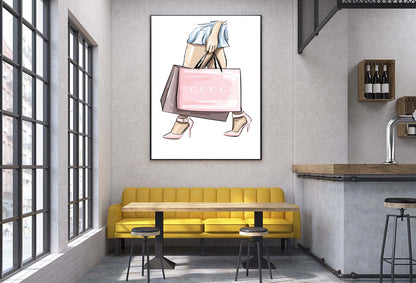 Luxury Pink Heels Fashion Art Design Home Decor Premium Quality Poster Print Choose Your Sizes