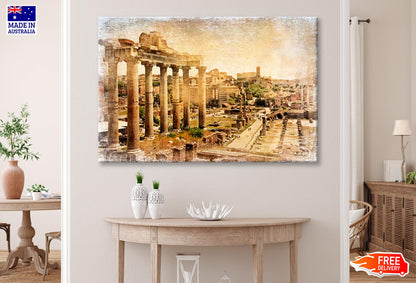 Roman Forums - Artistic Retro Styled Picture Wall Art Decor 100% Australian Made