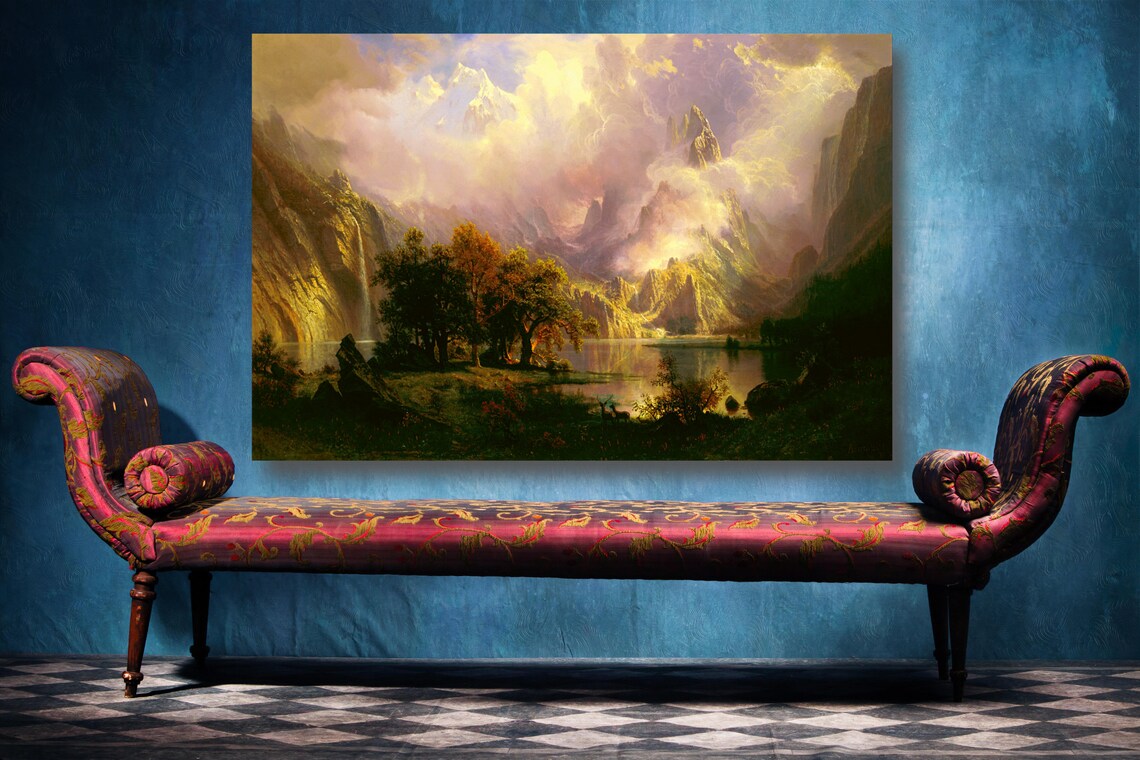 Albert Bierstadt, Rocky Mountain UV Direct Aluminum Print Australian Made Quality