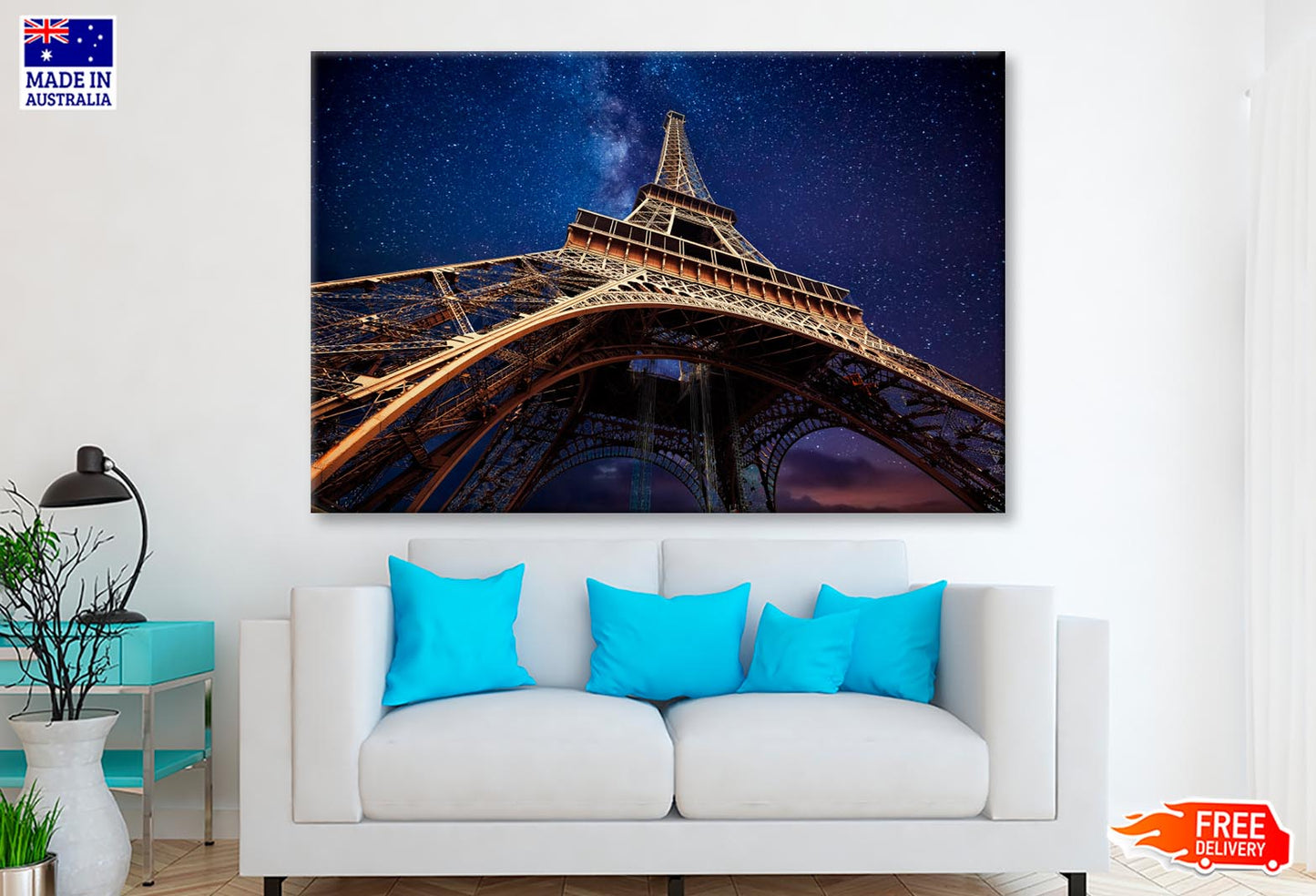 Eiffel Tower Under a Starr Sky Wall Art Decor 100% Australian Made