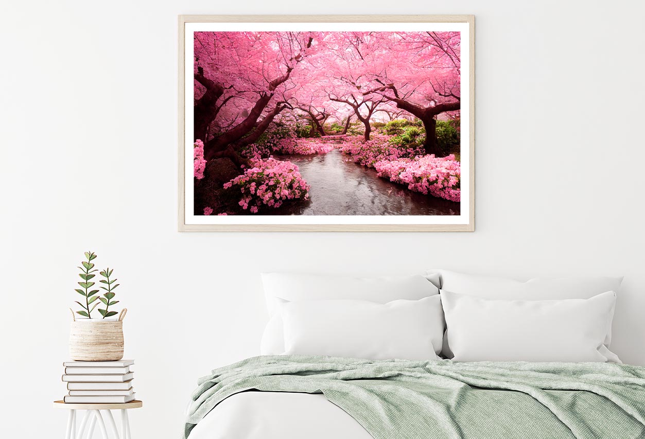 Blooming Pink Cherry Blossom Trees Home Decor Premium Quality Poster Print Choose Your Sizes