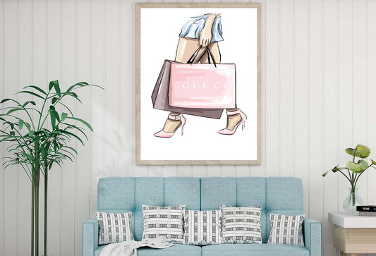 Luxury Pink Heels Fashion Art Design Home Decor Premium Quality Poster Print Choose Your Sizes