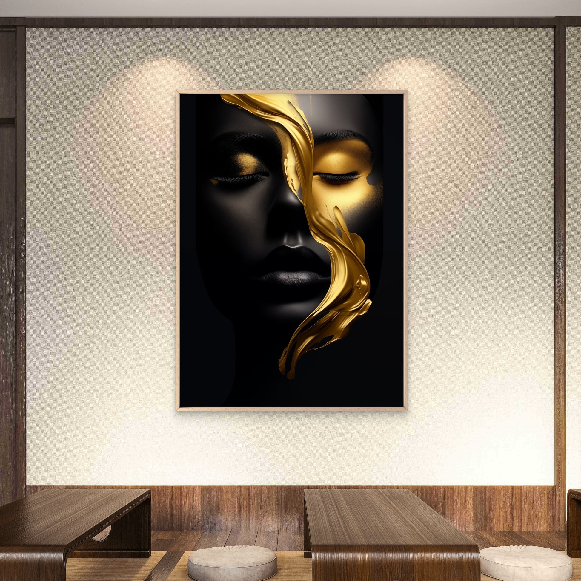Black Gold Luxury Diva Woman Face Fashion Home Decor Premium Quality Poster Print Choose Your Sizes - Bella Home Decor