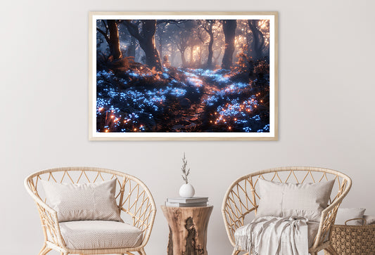 Forest with Red Leaves and Trees by Lights Home Decor Premium Quality Poster Print Choose Your Sizes