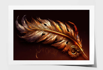 Golden Feather of The Firebird Wall Art Limited Edition High Quality Print