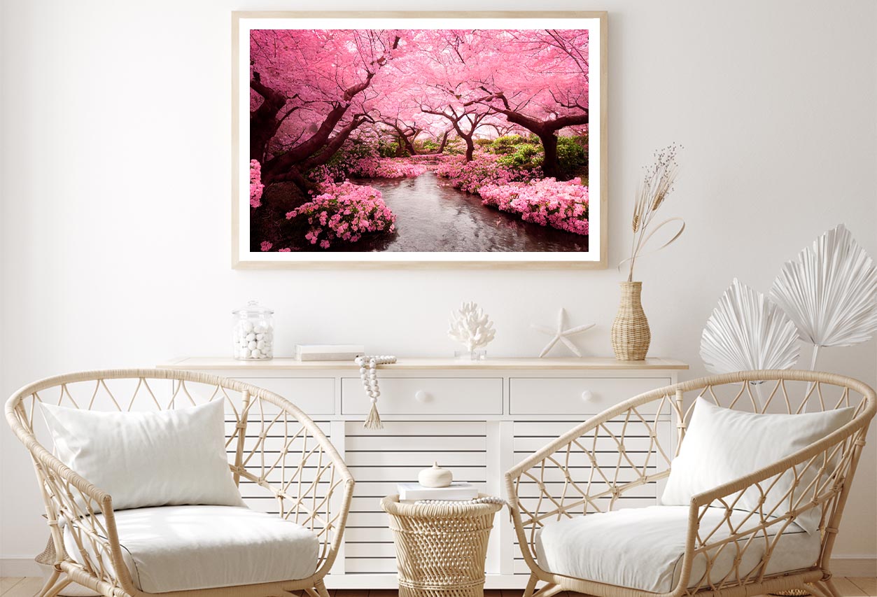 Blooming Pink Cherry Blossom Trees Home Decor Premium Quality Poster Print Choose Your Sizes