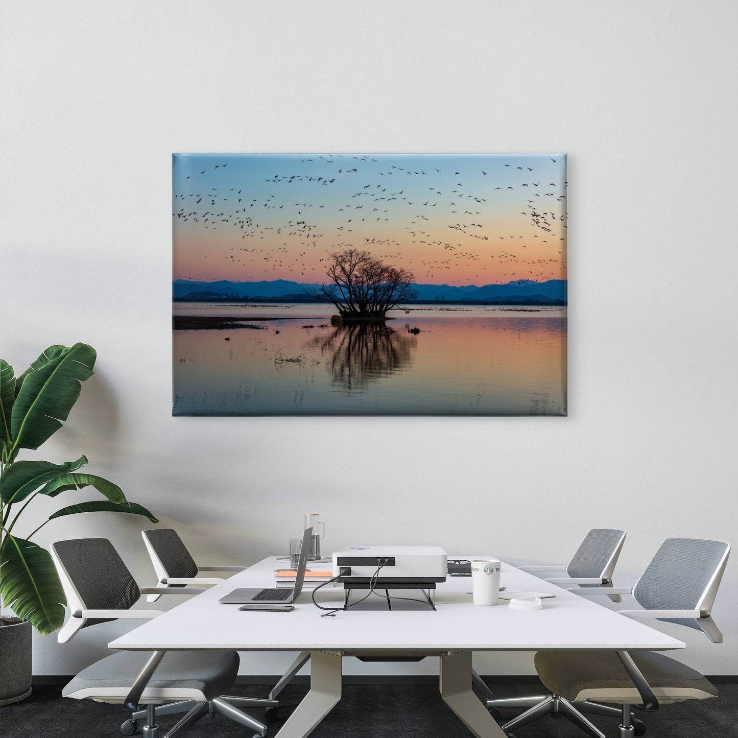 Migratory Birds Sunset Wall Art Decor 100% Australian Made