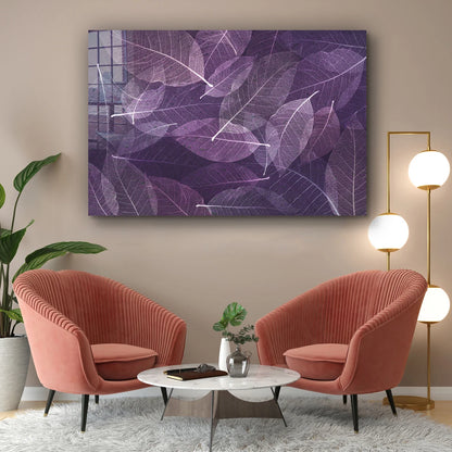 Purple Leaves Abstract UV Direct Aluminum Print Australian Made Quality