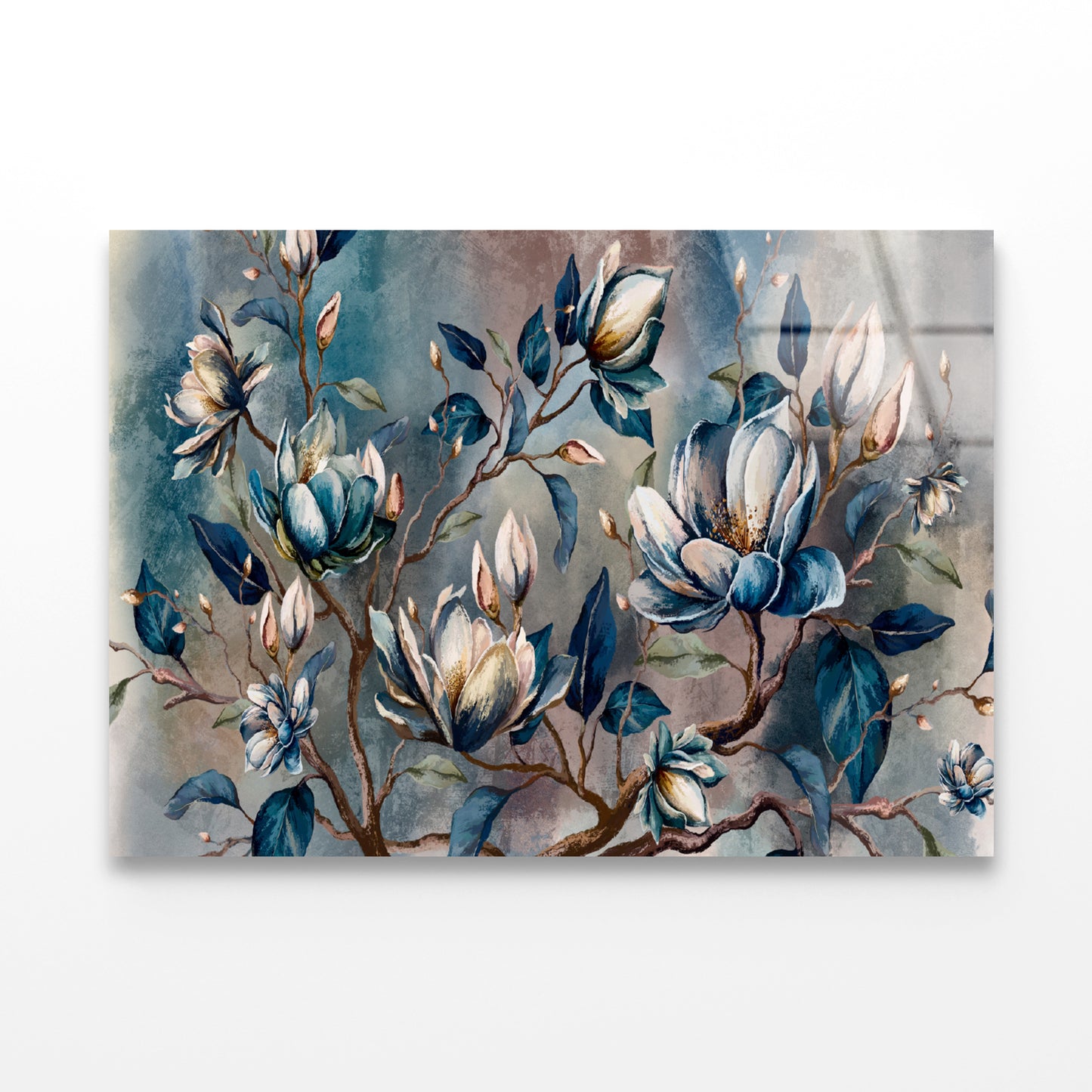 Branch of Watercolor Flowers Acrylic Glass Print Tempered Glass Wall Art 100% Made in Australia Ready to Hang