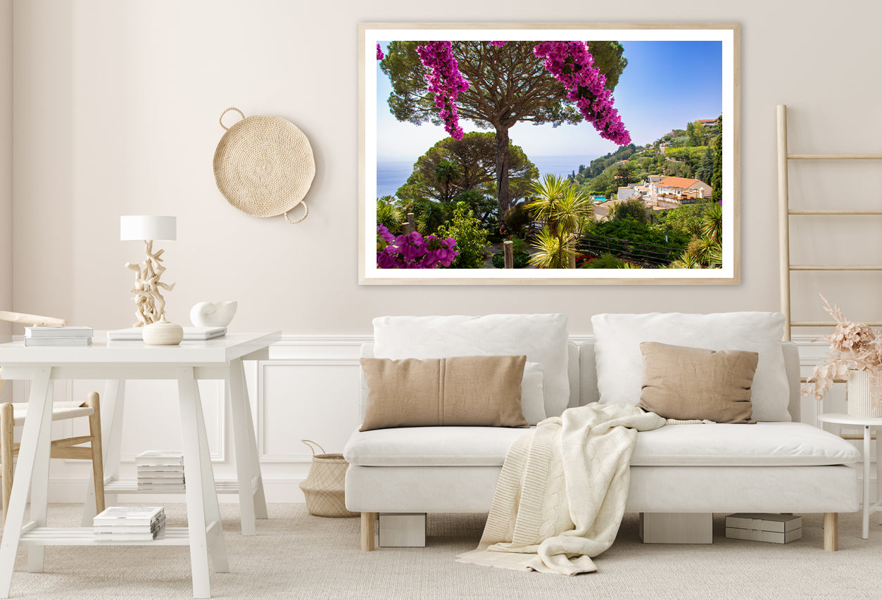 Umbrella Pine Tree and Flowers Home Decor Premium Quality Poster Print Choose Your Sizes