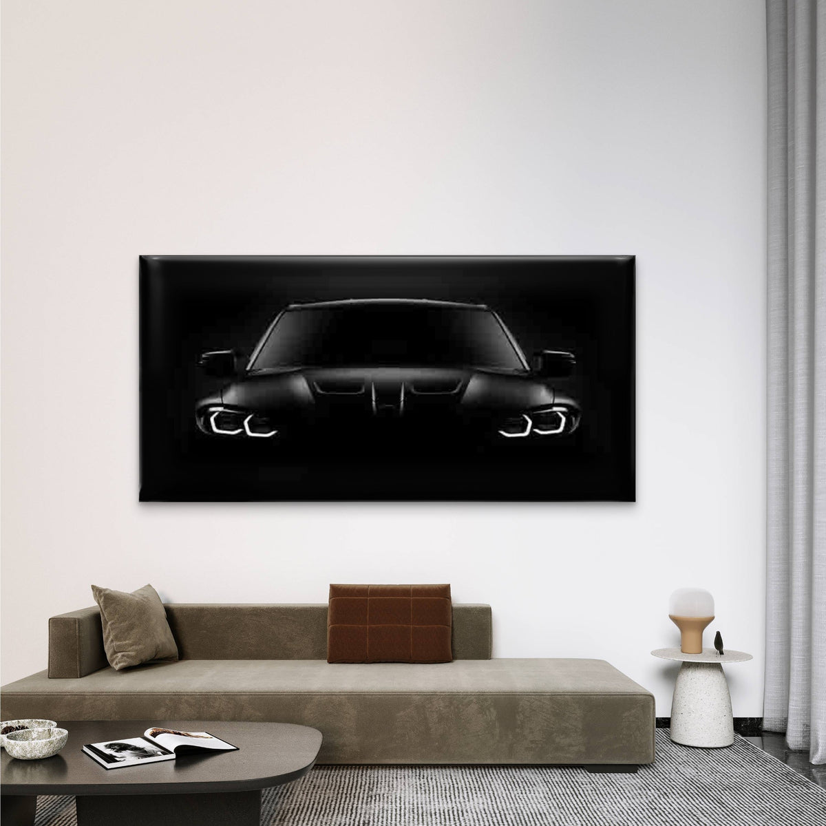 Car Headlights Wall Art Canvas Office Home Room Framed 120x60cm