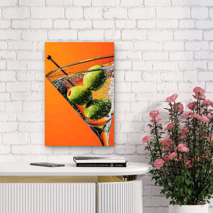 Vibrant Orange & Green Cocktail 60x90cm Metal Print Ready to Hang