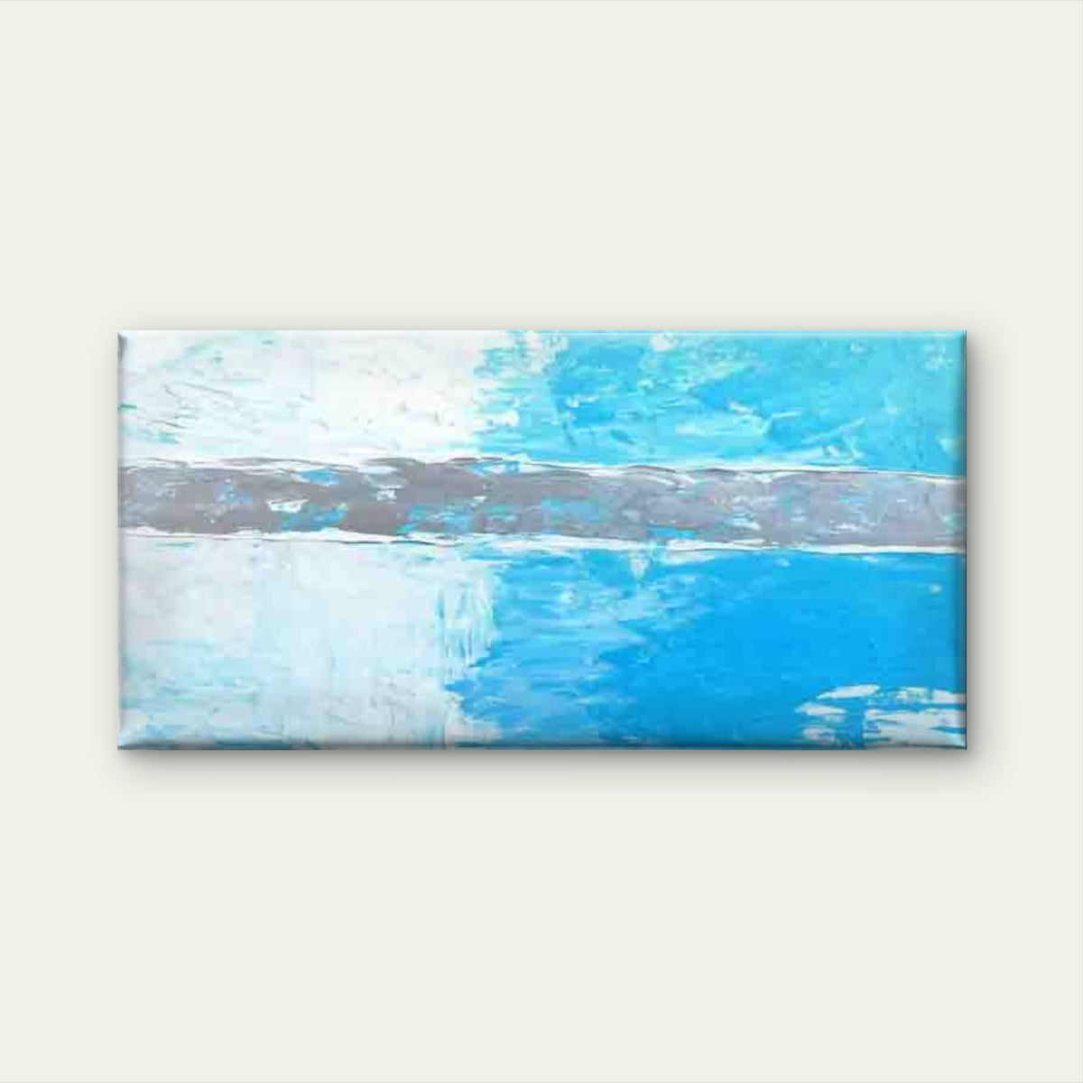 Abstract Blue And White Texture Wall Art Canvas Office Home Room Framed 120x60cm