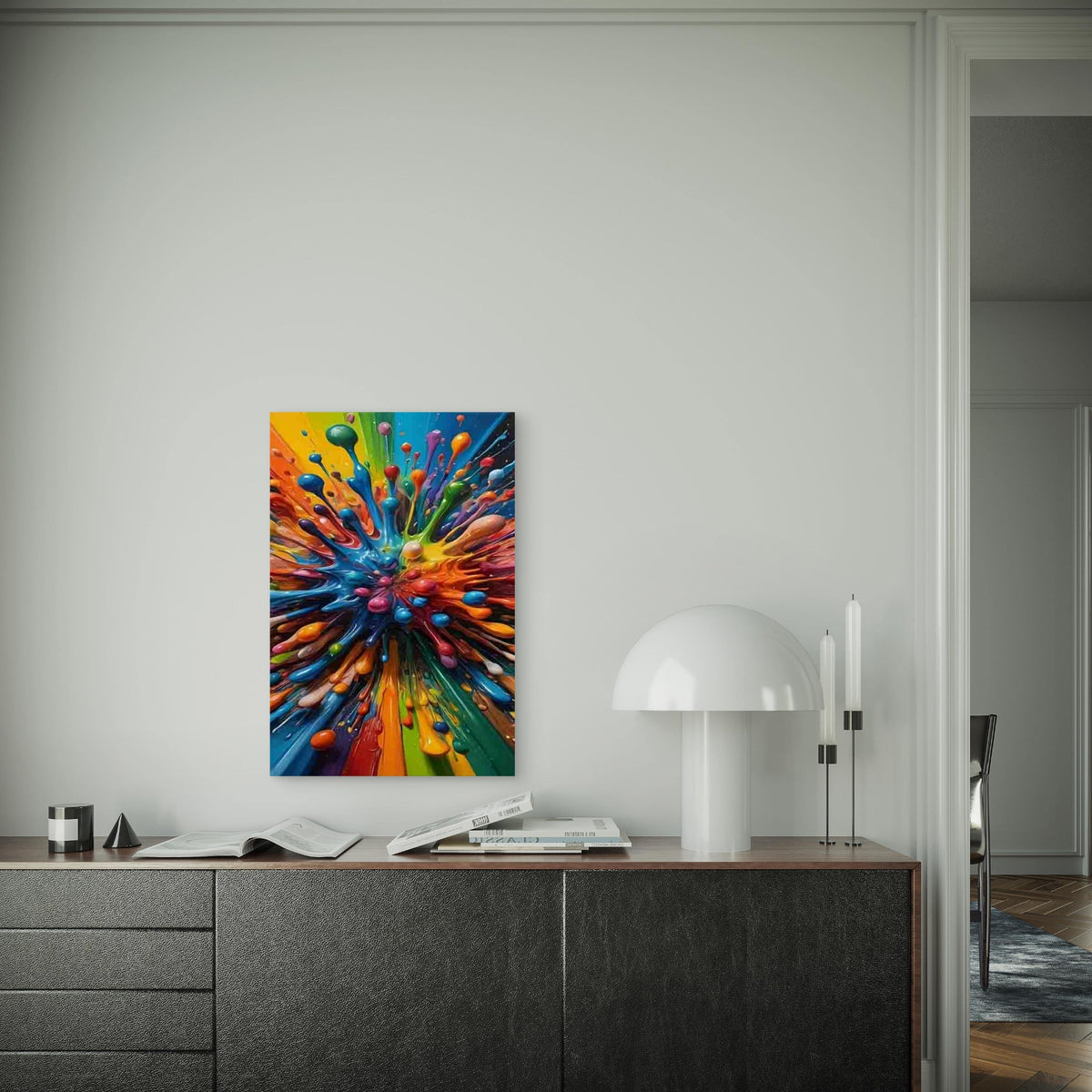 Colorful Paint Explosion Metal Print Ready to Hang