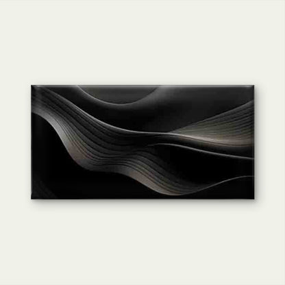 Black Wave Line Patterns Wall Art Canvas Office Home Room Framed 120x60cm