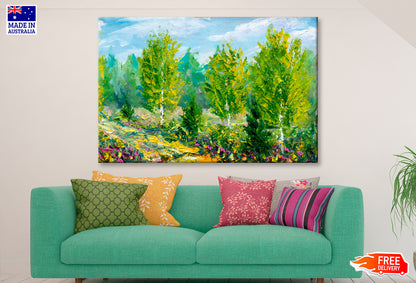 Beautiful Spring Summer In Green Forest Oil Painting Wall Art Limited Edition High Quality Print