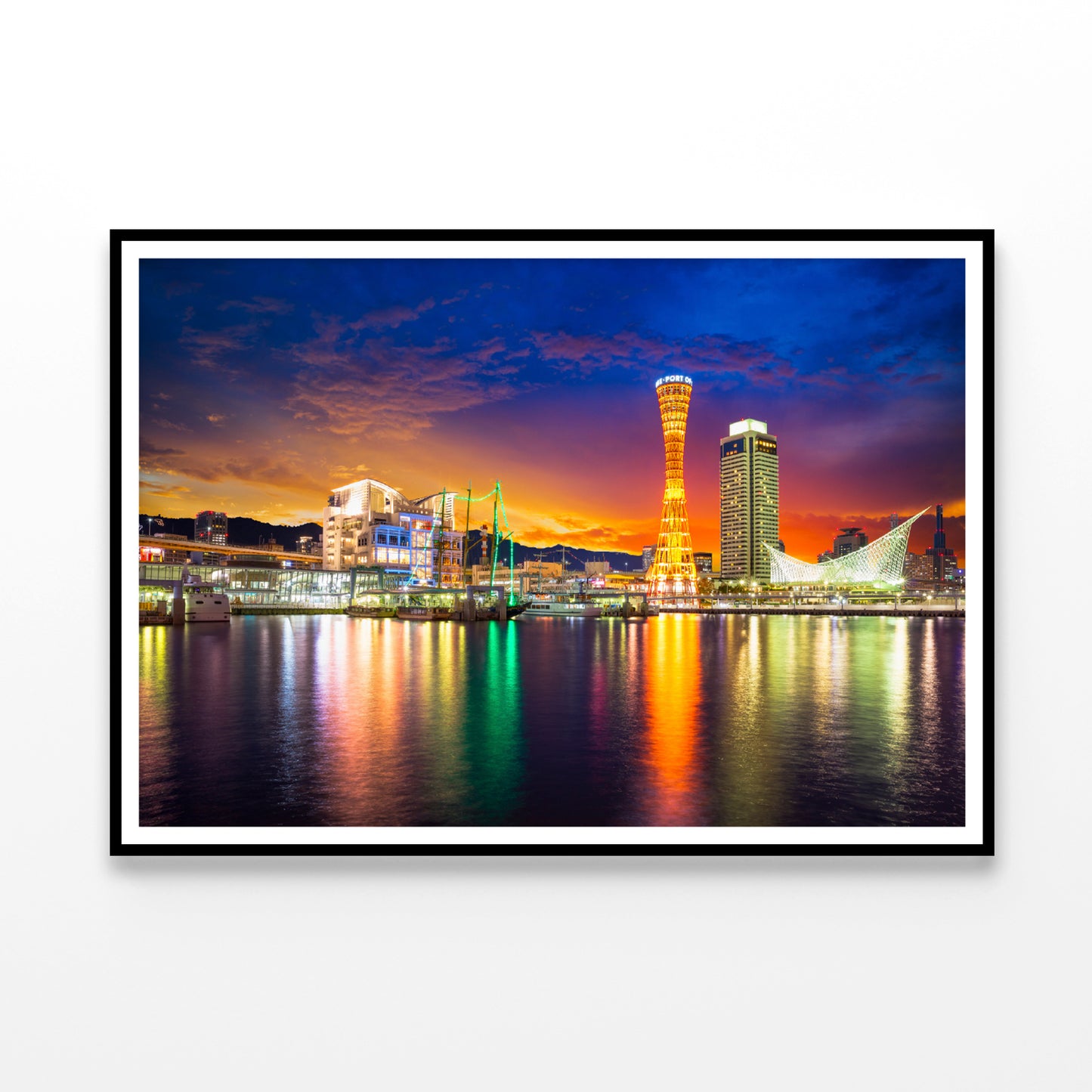 Orange And Blue Sky in Kobe Japan Home Decor Premium Quality Poster Print Choose Your Sizes