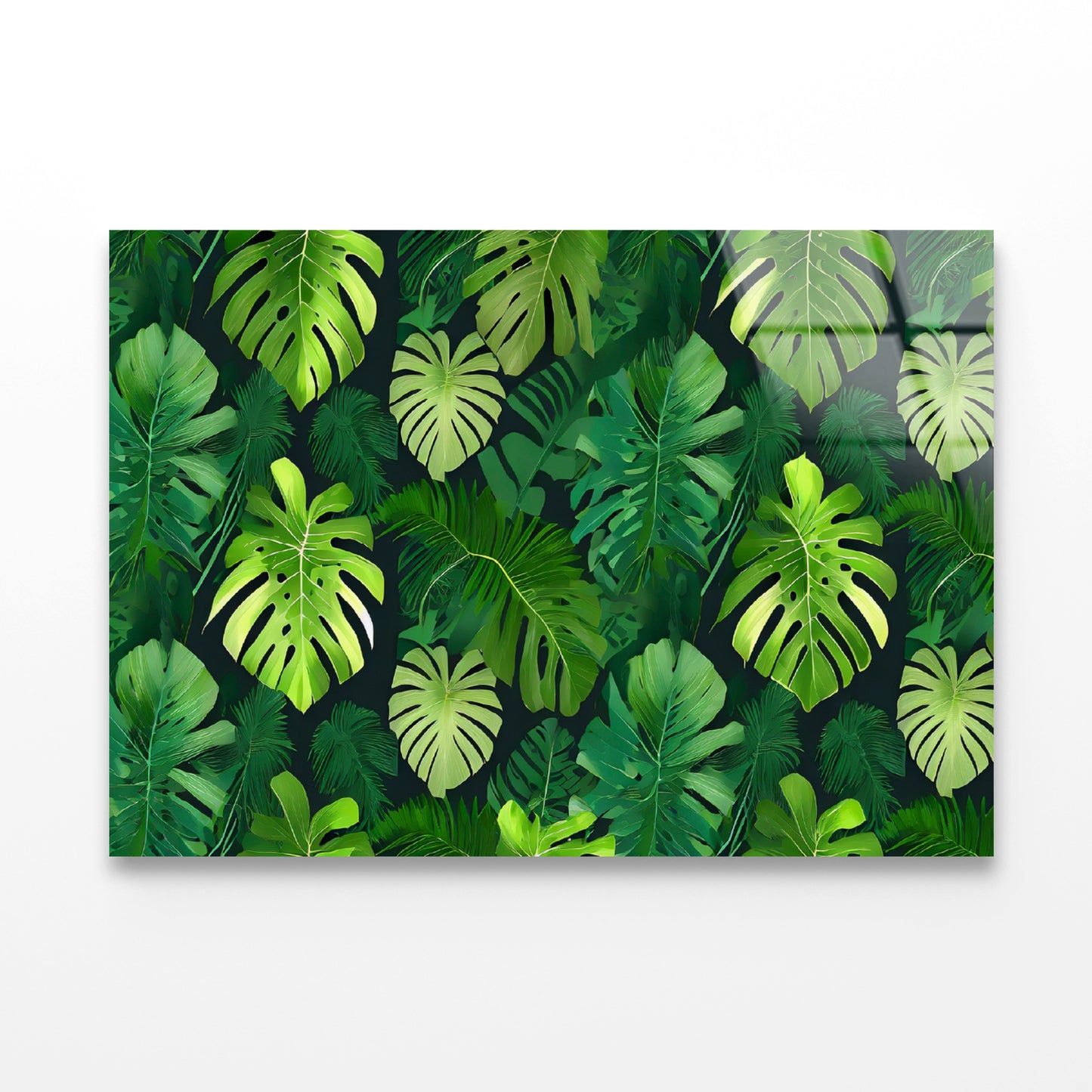 Green Leaves Feature Acrylic Glass Print Tempered Glass Wall Art 100% Made in Australia Ready to Hang