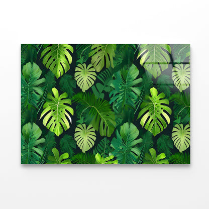 Green Leaves Feature Acrylic Glass Print Tempered Glass Wall Art 100% Made in Australia Ready to Hang