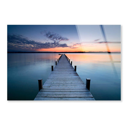 Wooden Pier & Sunset Acrylic Glass Print Tempered Glass Wall Art 100% Made in Australia Ready to Hang