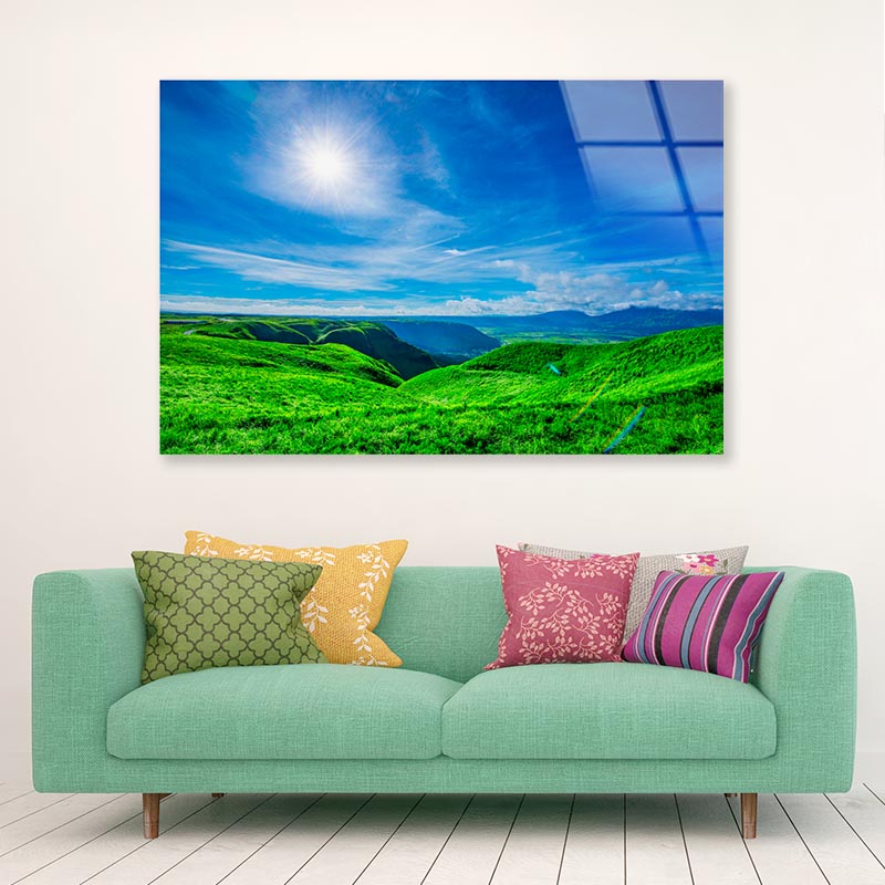 Refreshing Grassland Acrylic Glass Print Tempered Glass Wall Art 100% Made in Australia Ready to Hang