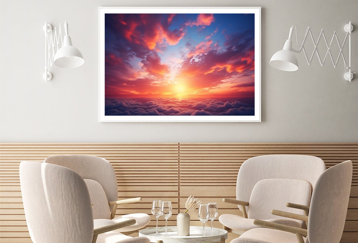 Beautiful Sunset Sky Background Home Decor Premium Quality Poster Print Choose Your Sizes