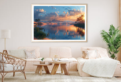 River, Trees, and a Sunset Home Decor Premium Quality Poster Print Choose Your Sizes