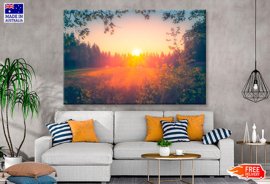 Summer Night Sunset View from Sotkamo, Finland Wall Art Decor 100% Australian Made