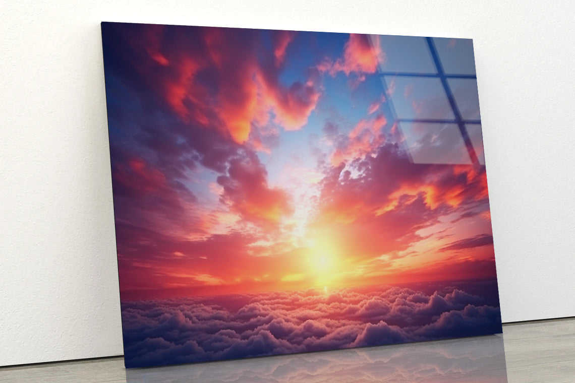 Beautiful Sunset Sky Background Acrylic Glass Print Tempered Glass Wall Art 100% Made in Australia Ready to Hang