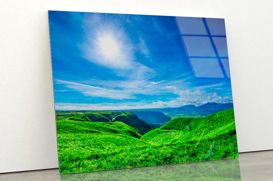 Refreshing Grassland Acrylic Glass Print Tempered Glass Wall Art 100% Made in Australia Ready to Hang